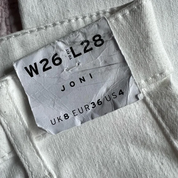 NWT TOPSHOP JONI white super high waisted skinny petite jeans W  26, L 28 - Picture 7 of 7